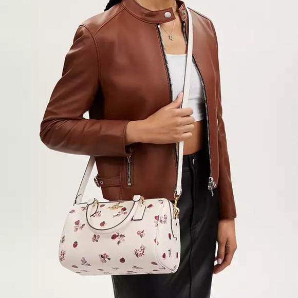 Coach - Rowan Satchel Bag With Ladybug Floral Print